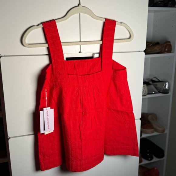 NWT Never a Wallflower Designer Red Spring Summer Strap Tank Top Blouse Size S - Picture 3 of 6